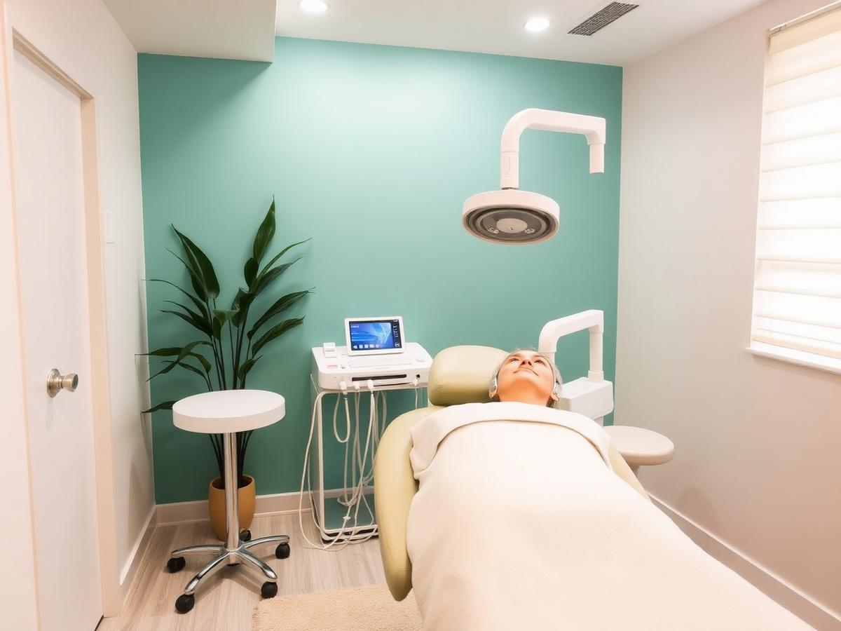 Skin treatment suite with hydrafacial equipment